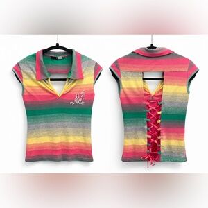 Y2k vintage top with cut out back